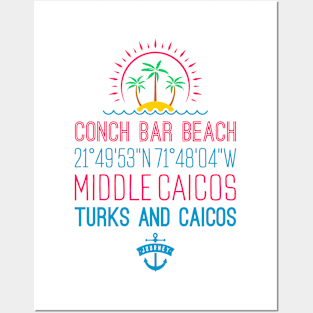 Conch Bar Beach, Middle Caicos, Turks and Caicos Islands Posters and Art